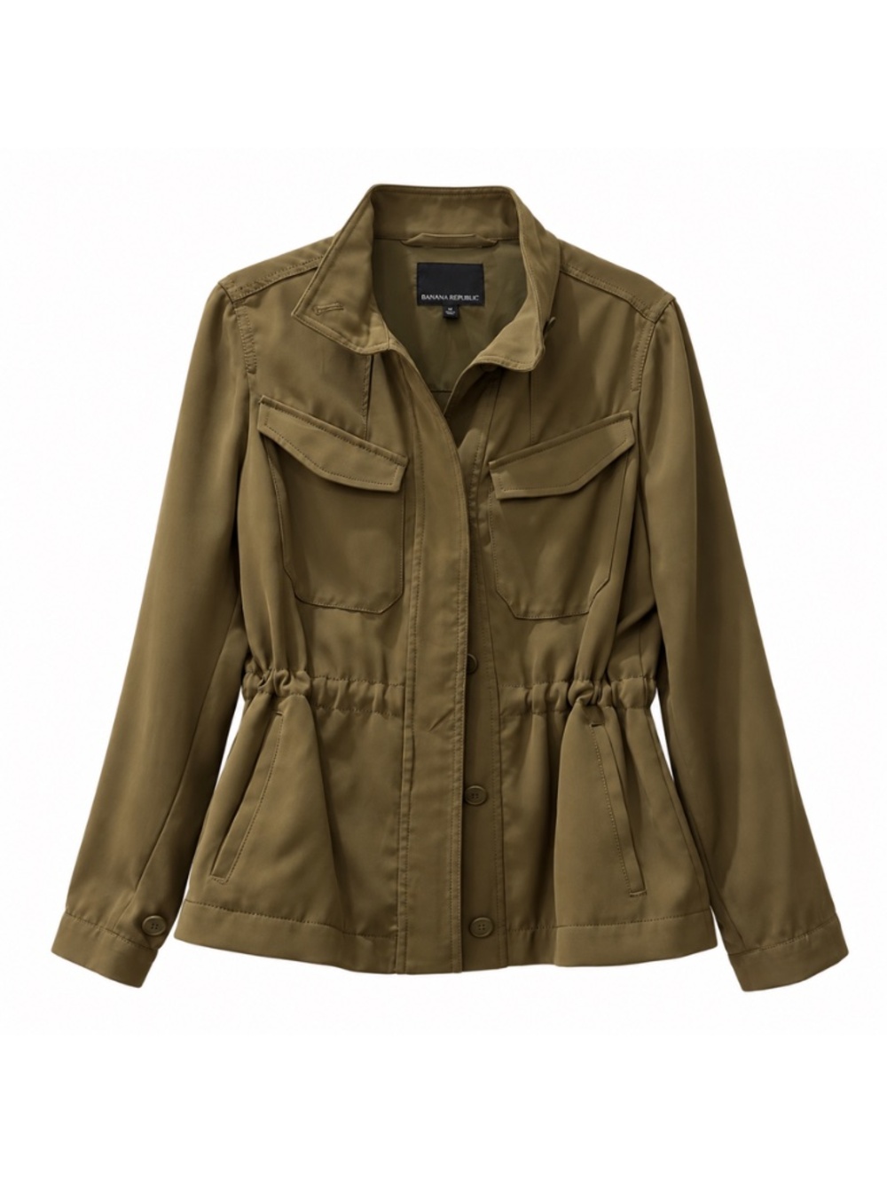Banana Republic Olive Utility Jacket XS Drawstring Waist